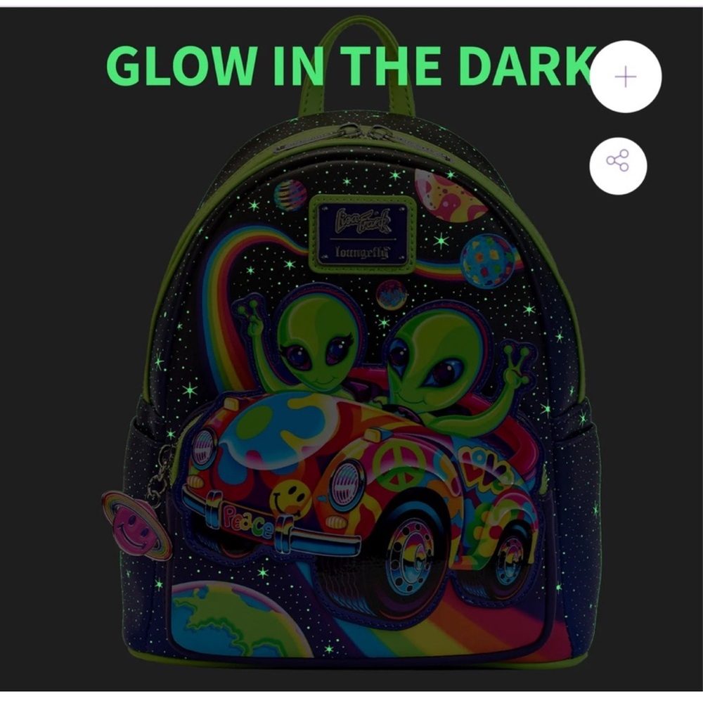 Loungefly Lisa Frank Alien ZOOMER & ZORBITT™
GLOW MINI BACKPACK - Picture 2 of 16